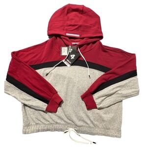 NWT! Fourlaps Women's XL Rush Pullover Hoodie Sweatshirt Red/Gray/Black Athletic
